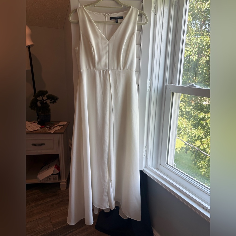 White House Black Market White Sleeveless V-Neck Maxi romper